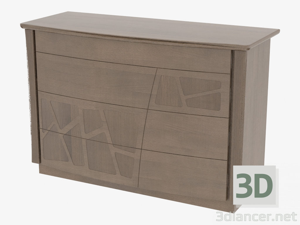 3D Modell Kommode mit 4 Schubladen im Keller COMONZ - Vorschau