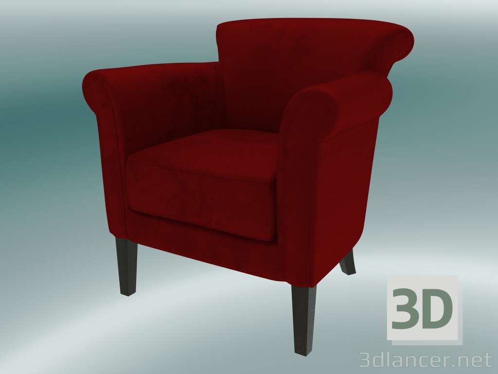 modello 3D Poltrona Denver (rosso) - anteprima