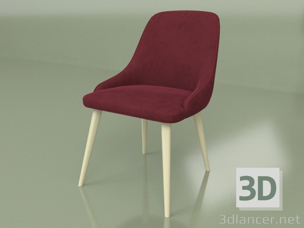 modello 3D Sedia Verdi (gambe Avorio) - anteprima