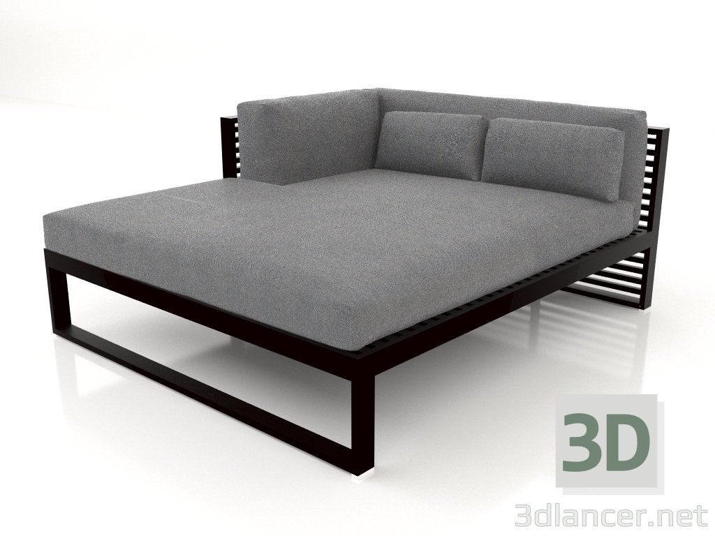 3D modeli XL modüler kanepe, sol bölüm 2 (Siyah) - önizleme