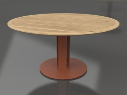 डाइनिंग टेबल Ø150 (टेराकोटा, इरोको लकड़ी)