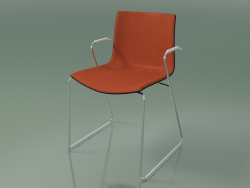 Sandalye 0470 (kolçaklı raylarda, ön kaplamalı, polipropilen PO00109)