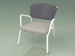 Armchair with soft seat 027 (Metal Milk, Batyline Gray)