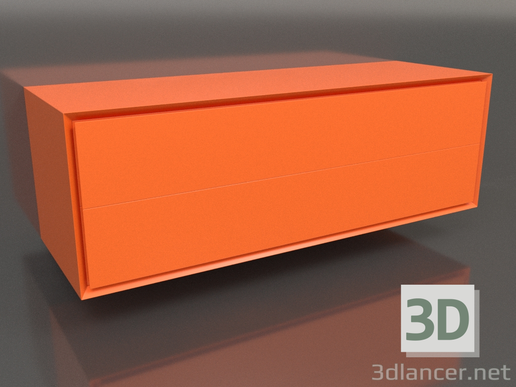 modello 3D Armadio TM 011 (1200x400x400, luminoso arancione brillante) - anteprima