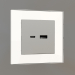 3d model USB socket type A+C (silver) - preview