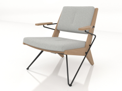Lounge chair with a metal frame (light oak)