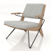 modèle 3D Chaise longue avec structure en métal (chêne clair) - preview