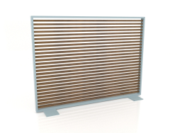 Parete divisoria in legno artificiale e alluminio 150x110 (Teak, Blu grigio)