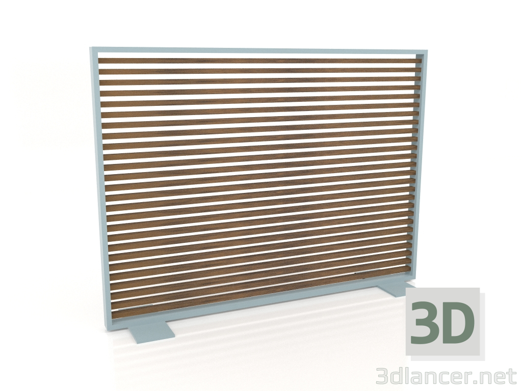 modèle 3D Cloison en bois artificiel et aluminium 150x110 (Teck, Bleu gris) - preview
