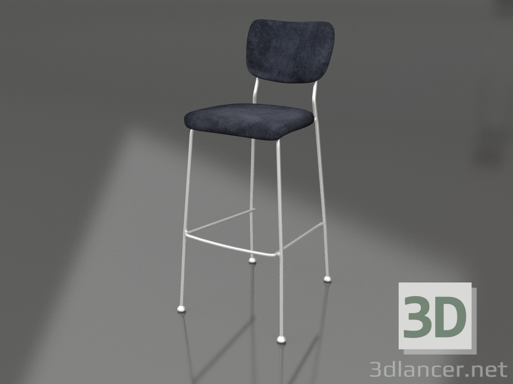 Modelo 3d Banqueta alta Benson 75,5 cm (Azul Escuro) - preview