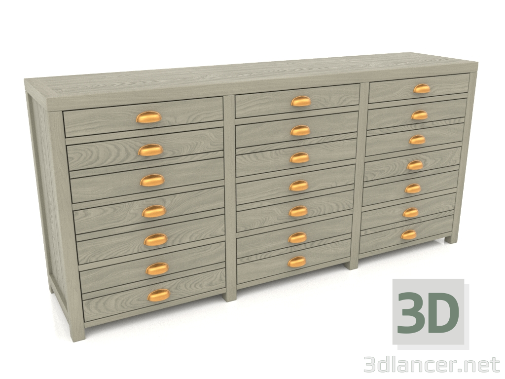 3d model Chest of drawers (3 sections) - preview