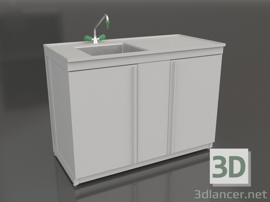 modello 3D Tavolo lavello 1200 SMS-D pp - anteprima modello 3D Tavolo lavello 1200 SMS-D pp - anteprima