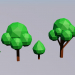 3d модель Низкополигональные деревья – превью