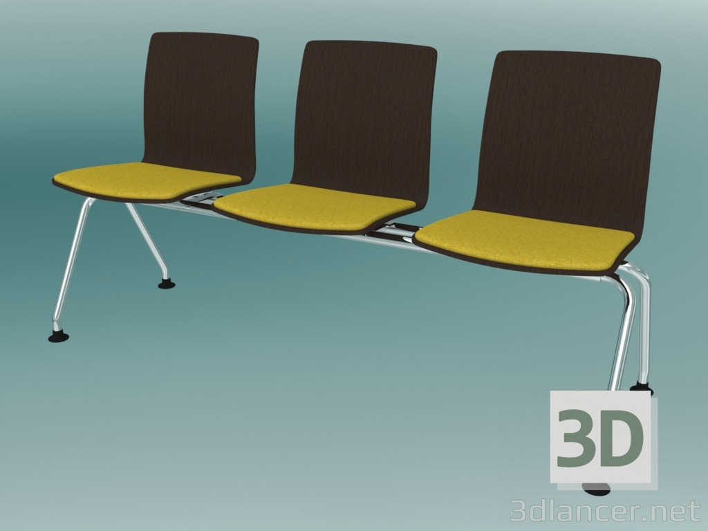 3d model Triple bench (K22L3) - preview