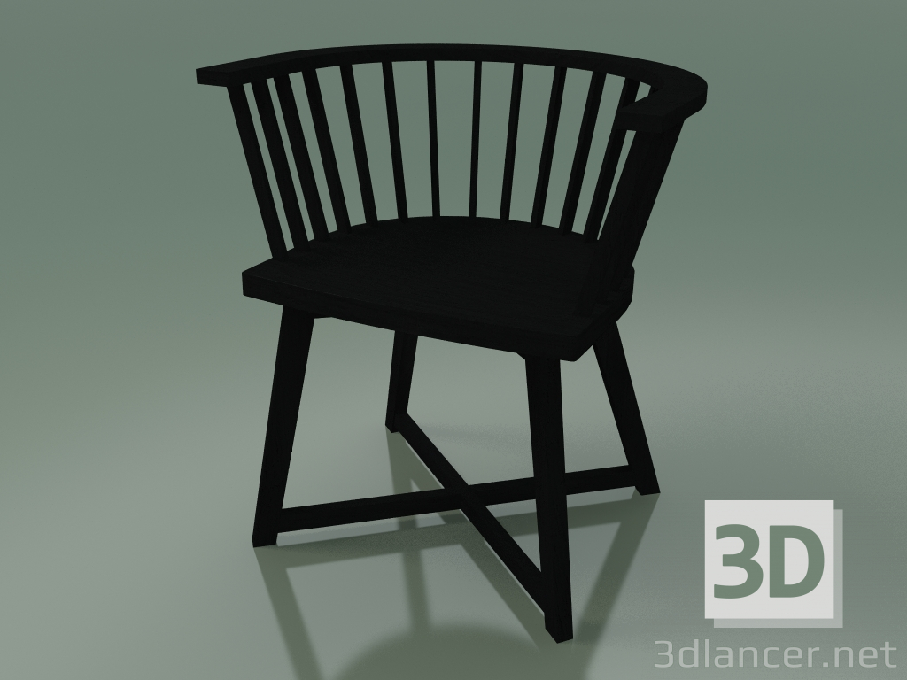 3d model Media silla redonda (24, negra) - vista previa