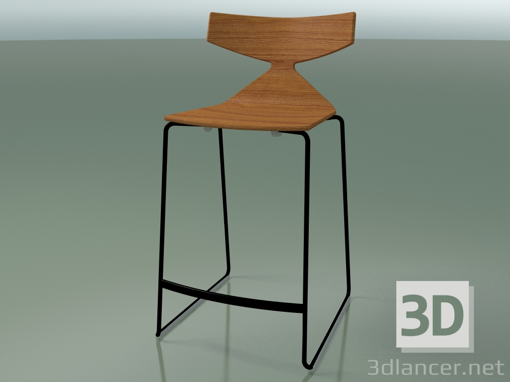 3D Modell Stapelbarer Barhocker 3703 (Teak-Effekt, V39) - Vorschau