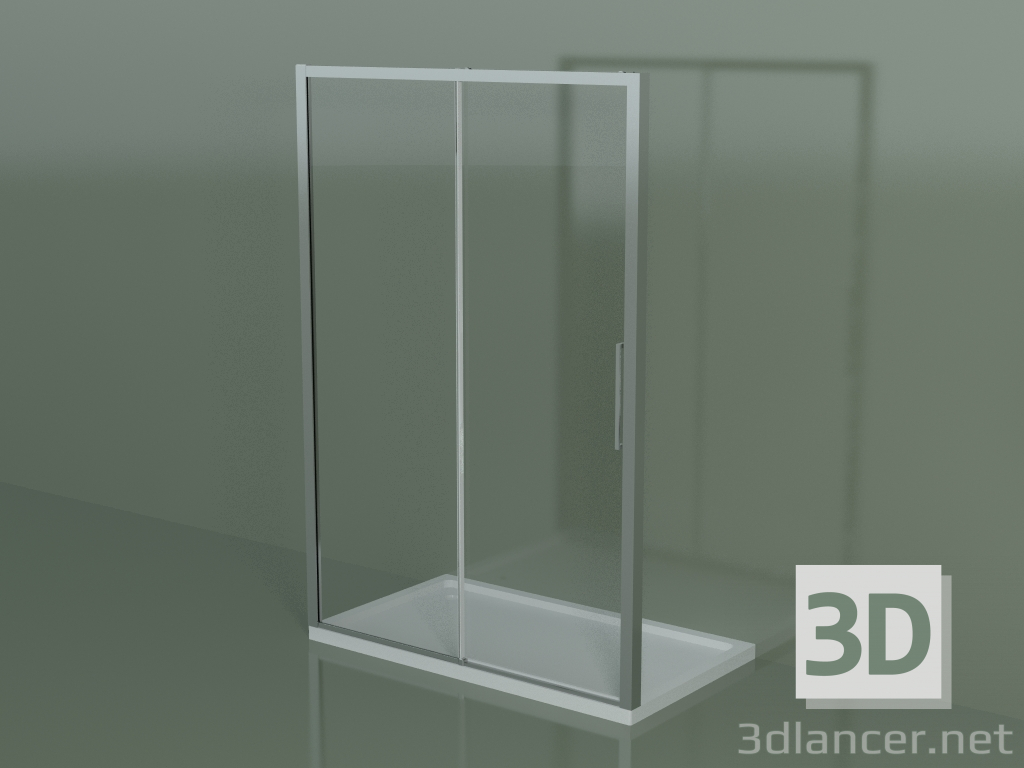 3d model Cabina de ducha corredera ZN 140, para plato de ducha en nicho - vista previa