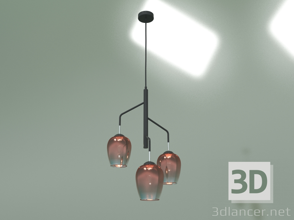 modello 3D Lampada a sospensione Record 50086-3 (rame) - anteprima
