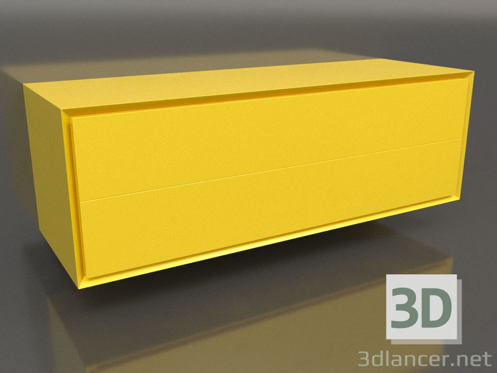 3d model Mueble TM 011 (1200x400x400, amarillo luminoso) - vista previa