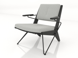 Lounge chair with a metal frame (black oak)