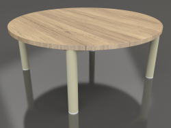 Coffee table D 90 (Gold, Iroko wood)