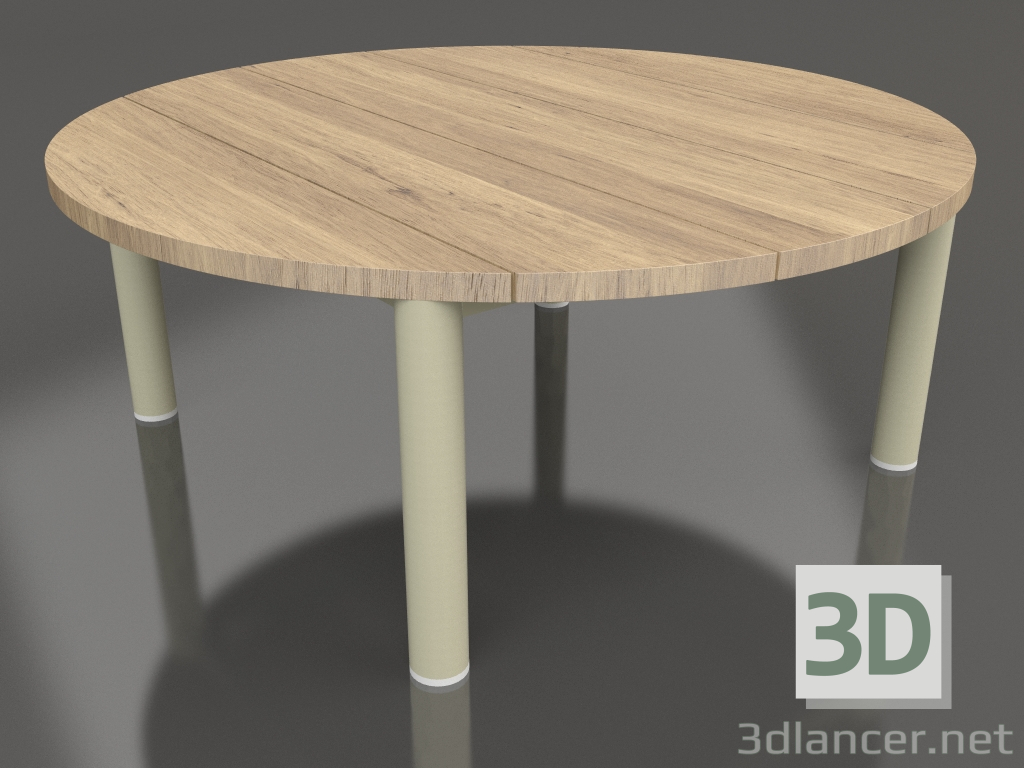modèle 3D Table basse D 90 (Or, bois Iroko) - preview