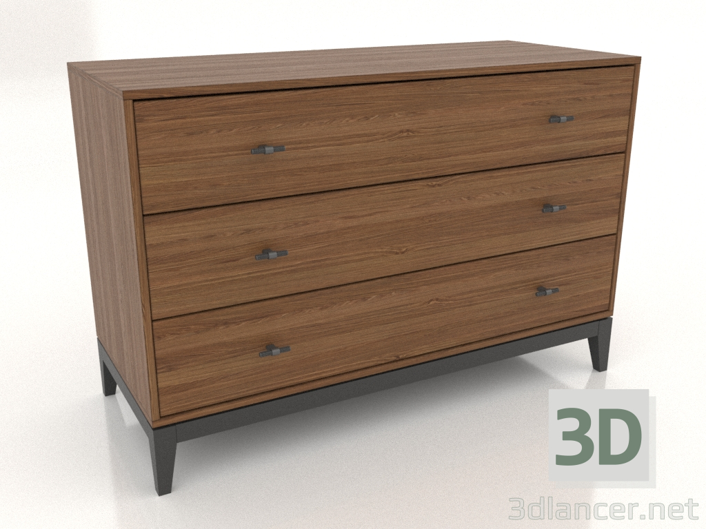 3d model Chest of drawers 1200x500 mm (light walnut) - preview