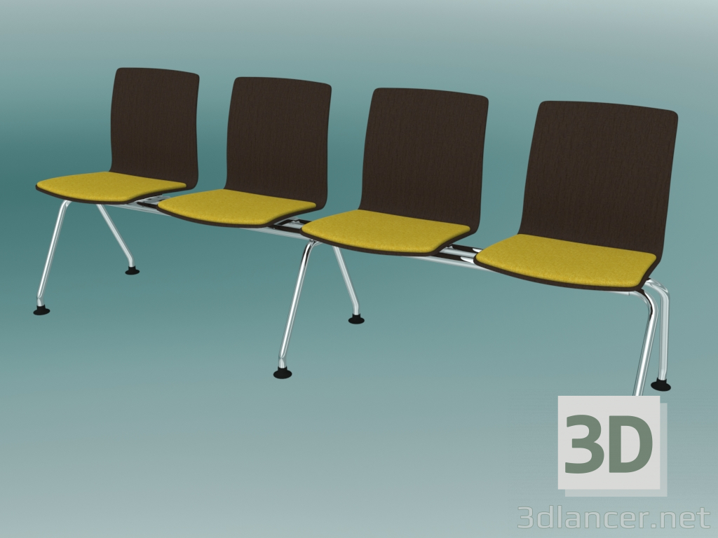 3d model Four-seater bench (K22L4) - preview