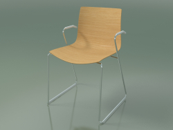 Sandalye 0387 (kolçaklı raylarda, döşemesiz, doğal meşe)