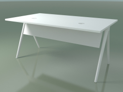 Mesa de despacho rectangular 5460 (H 74-89 x 159 cm, laminado Fenix F01, V12)