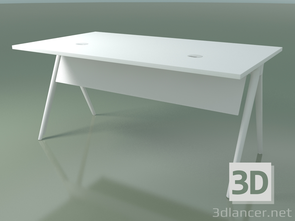 modèle 3D Table de bureau rectangulaire 5460 (H 74 - 89 x 159 cm, stratifié Fenix F01, V12) - preview