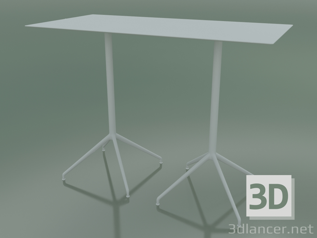 3d model Rectangular table with a double base 5746 (H 103 - 69x139 cm, White, V12) - preview