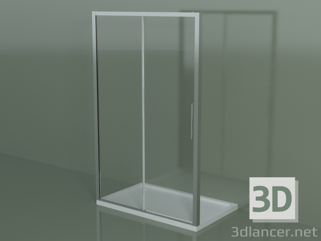 modello 3D Box doccia scorrevole ZN 130, per piatto doccia in nicchia - anteprima