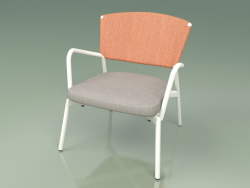 Armchair with soft seat 027 (Metal Milk, Batyline Orange)