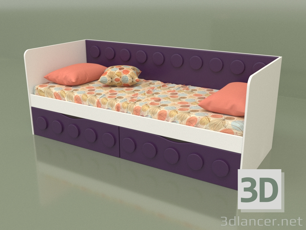3 डी मॉडल किशोरों के लिए 2 दराज के साथ सोफा बेड (एमेटिस्ट) - पूर्वावलोकन