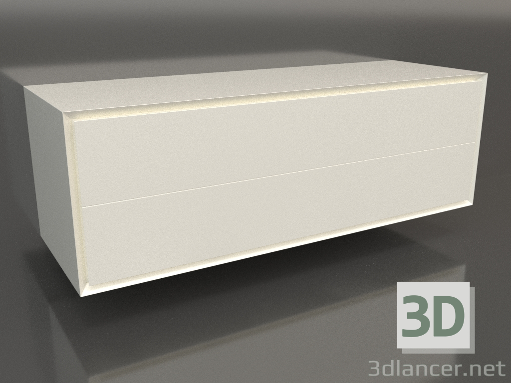 3d model Mueble TM 011 (1200x400x400, color plástico blanco) - vista previa
