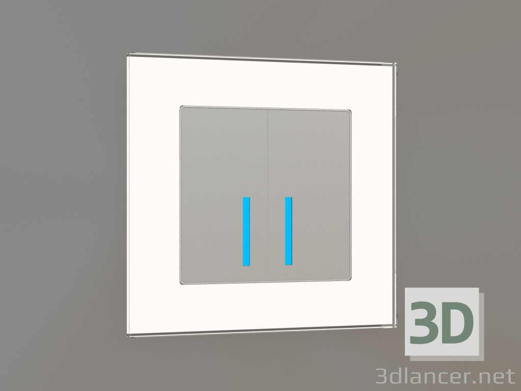 3D Modell Zweifach-Touch-Schalter mit Hintergrundbeleuchtung (Silber) - Vorschau