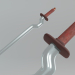 3d curved sword model buy - render