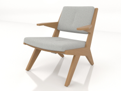 Lounge chair with a wooden frame (natural oak)