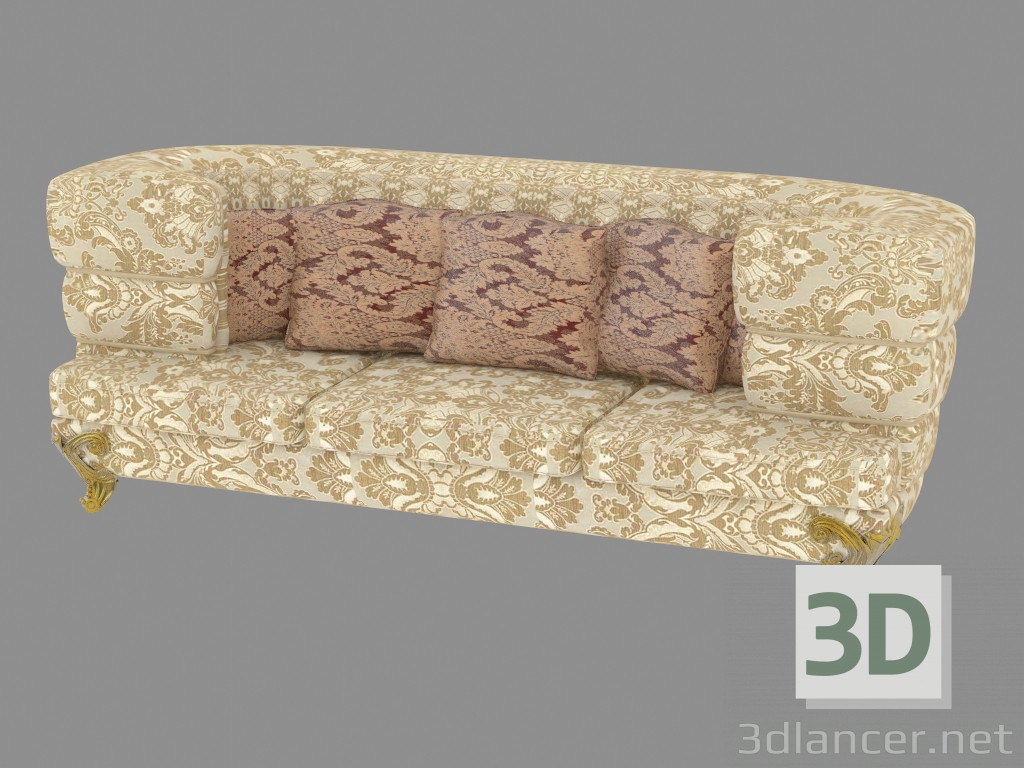 3D Modell Klassisches Dreifach-Sofa (TC403) - Vorschau