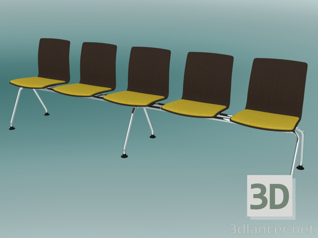 3d model Bench five-seater (K22L5) - preview