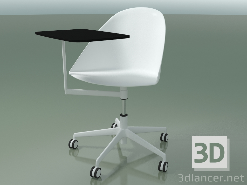 Modelo 3d Cadeira 2312 (5 rodas, com mesa, PA00001, PC00001 polipropileno) - preview