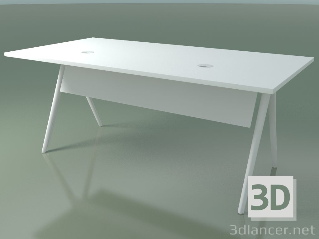 3D Modell Rechteckiger Bürotisch 5461 (H 74 - 89 x 179 cm, Laminat Fenix F01, V12) - Vorschau