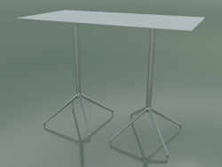 Tavolo rettangolare con doppia base 5746 (H 103 - 69x139 cm, Bianco, LU1)