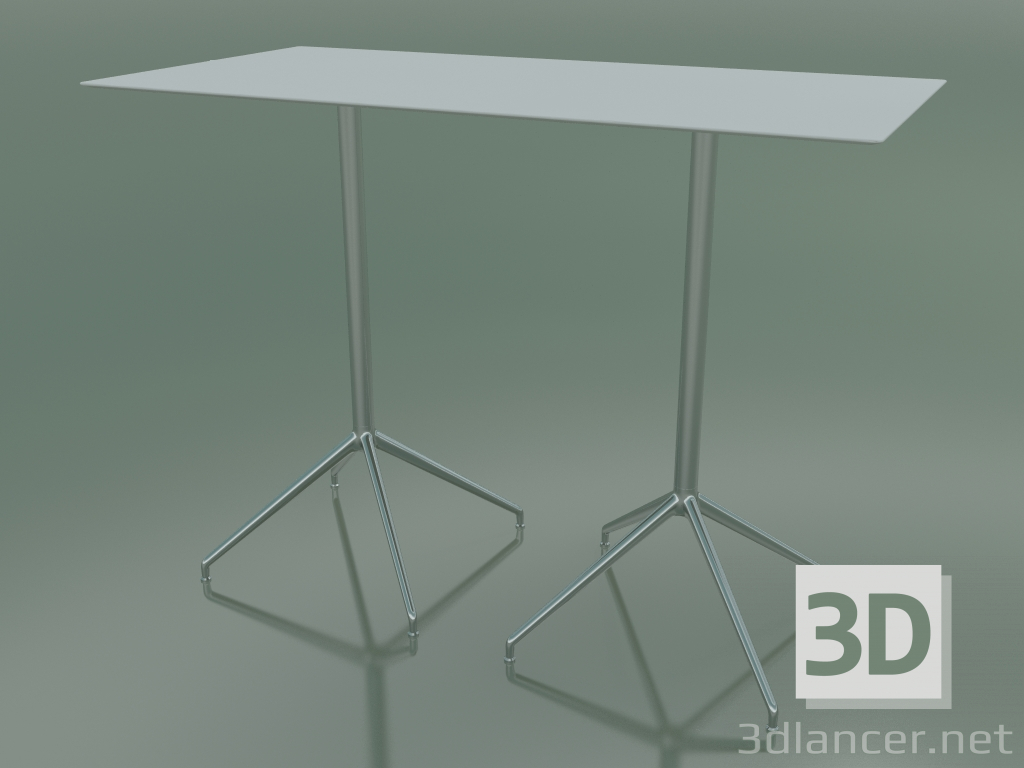 modello 3D Tavolo rettangolare con doppia base 5746 (H 103 - 69x139 cm, Bianco, LU1) - anteprima