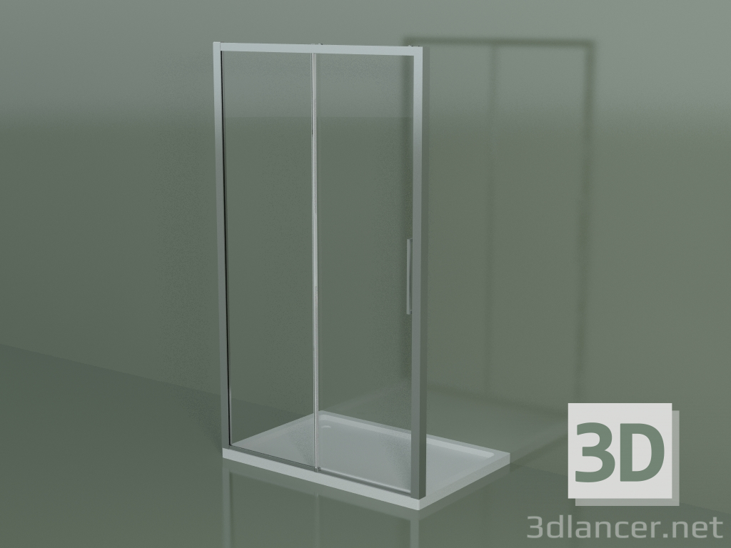 modello 3D Box doccia scorrevole ZN 120, per piatto doccia in nicchia - anteprima