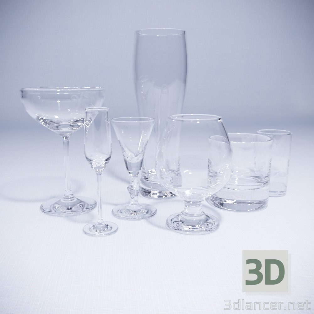 modello 3D Set di occhiali - anteprima