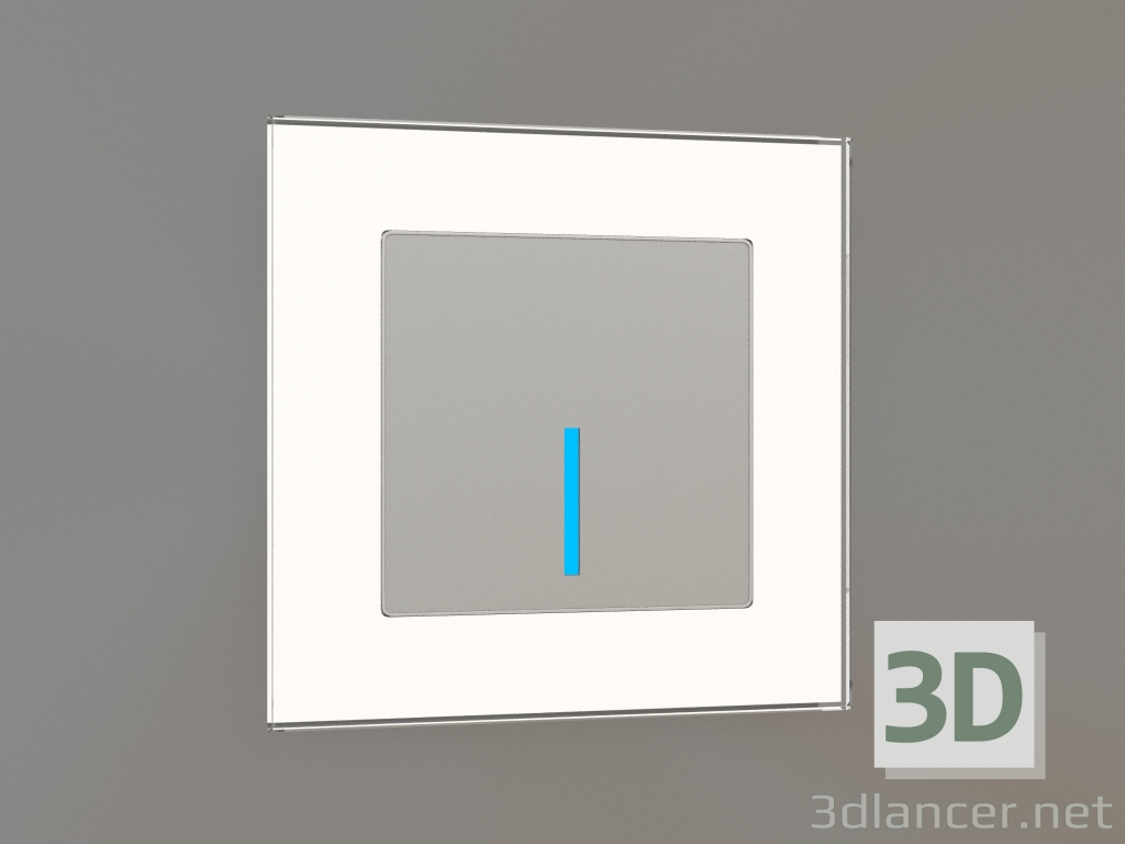 3D modeli Arkadan aydınlatmalı (gümüş) dokunmatik anahtar tek tuş - önizleme