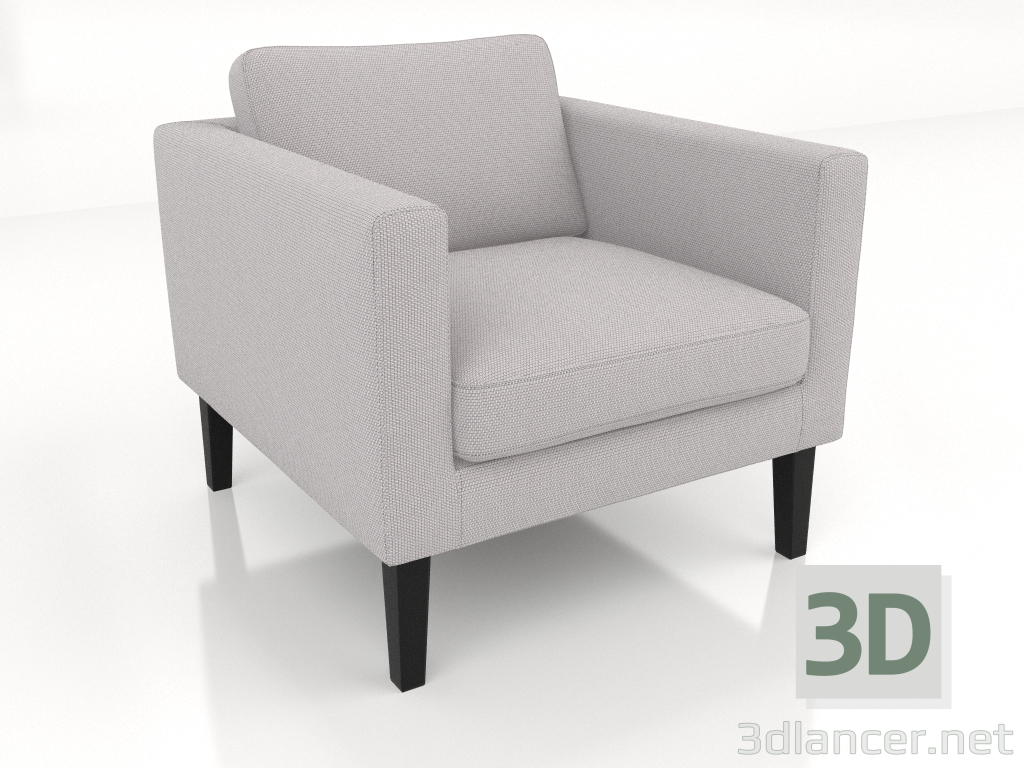 3d model Armchair (high legs, fabric) - preview