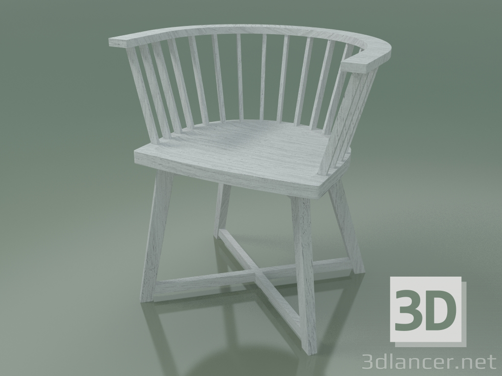 modèle 3D Chaise semi-circulaire (24, blanc) - preview